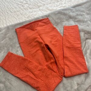 Lululemon Orange Wunder Train Leggings